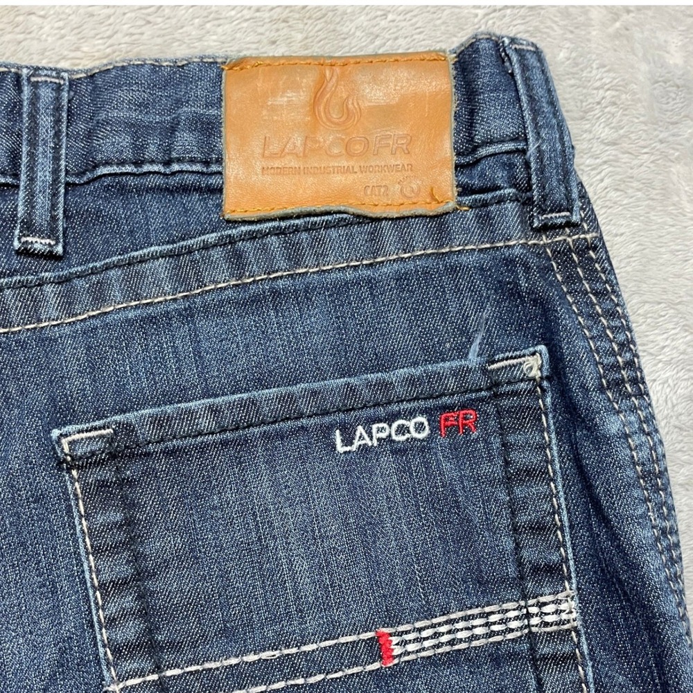 LAPCO FR Mens Comfort Flex Jeans Size 32X28 Blue Flame Resistant P-INDFC11 Work